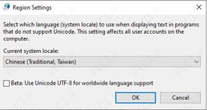 Language-for-non-unicode-programs