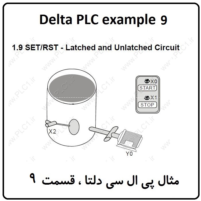 مثال PLC دلتا - SET-RST - Latched and Unlatched Circuit 9
