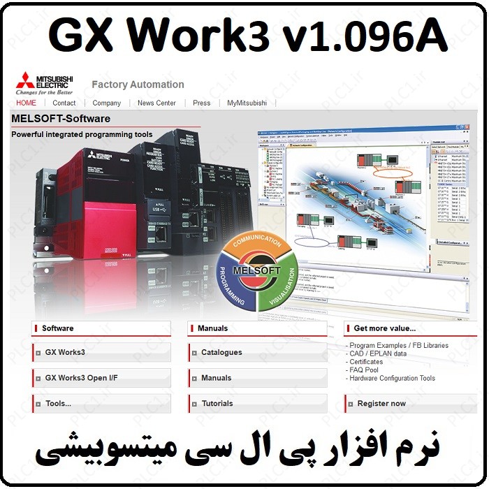 نرم افزار GX Works3 v1.096A میتسوبیشی MITSUBISHI PLC